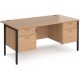 Maestro H Frame Straight Office Desk with 2x2 Drawer Pedestal